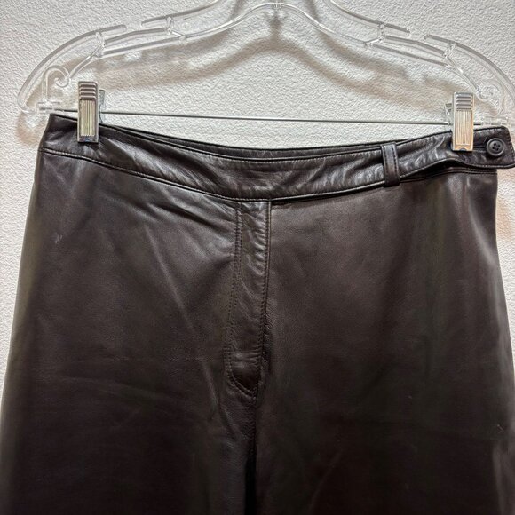 Ron Leal Women’s Vtg Black Leather Pants Size 10 Made In Canada - Picture 2 of 10
